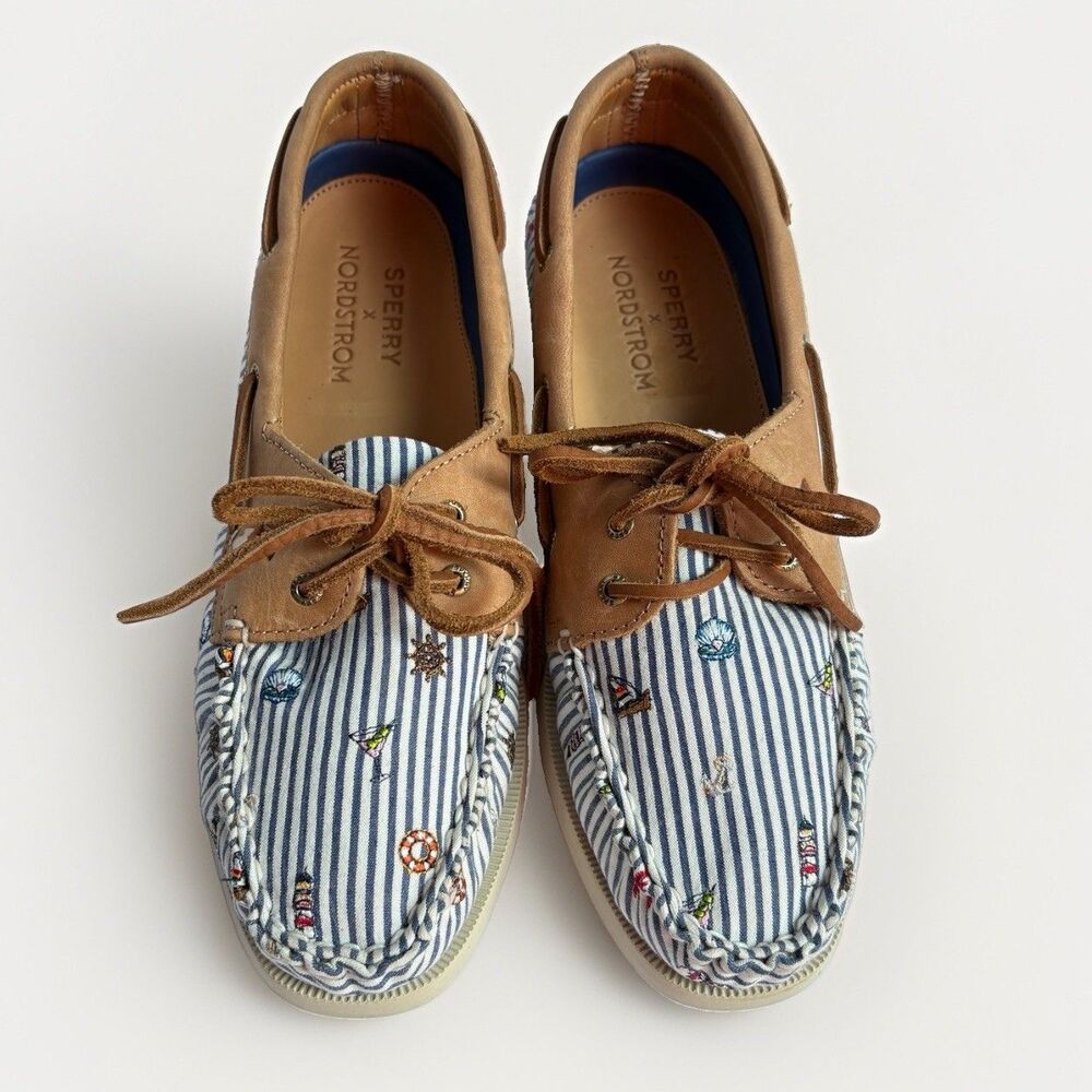 Sperry x Nordstrom Size 8.5 Women's Original Boat Shoes Nautical Top Siders
